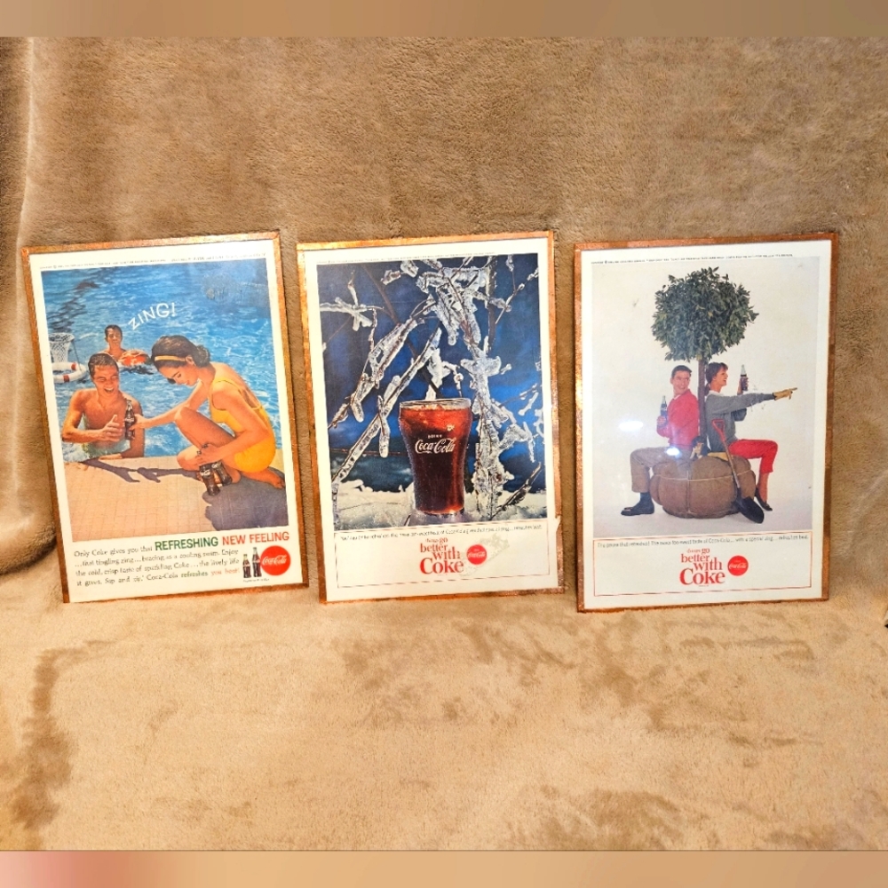 Vintage 1960s Coca-Cola Coke Magazine Print Advertisement Framed